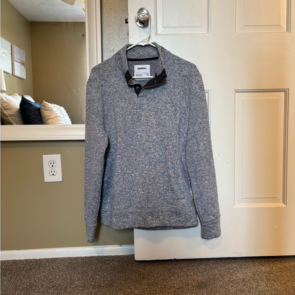 Sonoma Gray Quarter-Zip Sweater